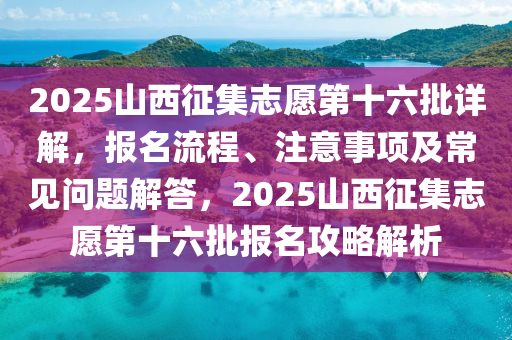 2025山西征集志愿第十六批詳解，報(bào)名流程、注意事項(xiàng)及常見問題解答，2025山西征集志愿第十六批報(bào)名攻略解析