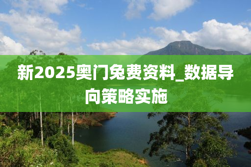 新2025奧門兔費資料_數據導向策略實施