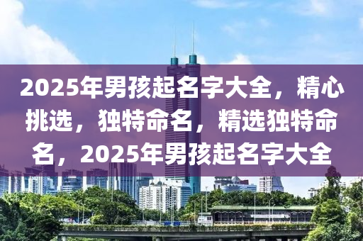 2025年男孩起名字大全，精心挑選，獨特命名，精選獨特命名，2025年男孩起名字大全