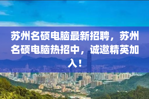 蘇州名碩電腦最新招聘，蘇州名碩電腦熱招中，誠邀精英加入！