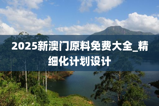 2025新澳門原料免費大全_精細化計劃設計