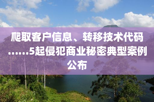 爬取客戶信息、轉移技術代碼……5起侵犯商業(yè)秘密典型案例公布