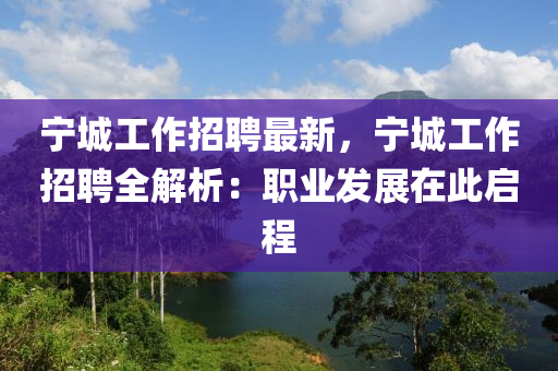 寧城工作招聘最新，寧城工作招聘全解析：職業(yè)發(fā)展在此啟程