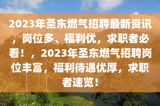 2023年圣東燃?xì)庹衅缸钚沦Y訊，崗位多、福利優(yōu)，求職者必看！，2023年圣東燃?xì)庹衅笉徫回S富，福利待遇優(yōu)厚，求職者速覽！