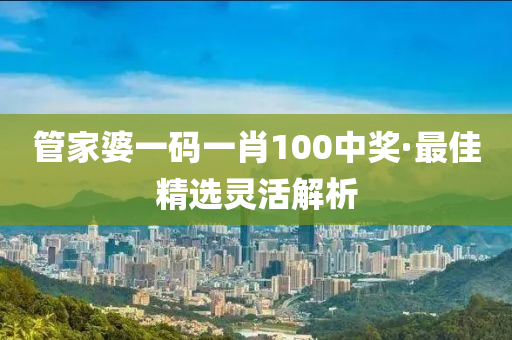 管家婆一碼一肖100中獎·最佳精選靈活解析