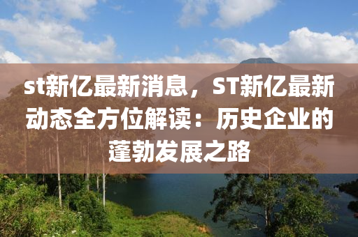 st新億最新消息，ST新億最新動態(tài)全方位解讀：歷史企業(yè)的蓬勃發(fā)展之路