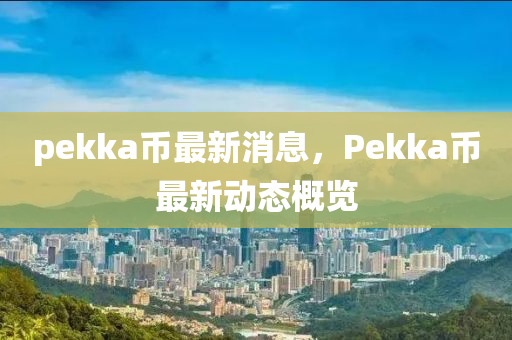 pekka幣最新消息，Pekka幣最新動(dòng)態(tài)概覽