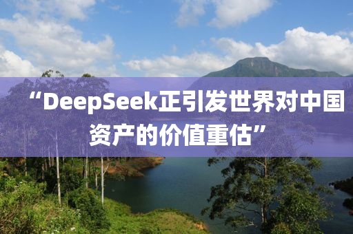 “DeepSeek正引發(fā)世界對中國資產(chǎn)的價值重估”