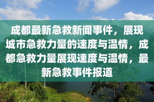 成都最新急救新聞事件，展現(xiàn)城市急救力量的速度與溫情，成都急救力量展現(xiàn)速度與溫情，最新急救事件報(bào)道