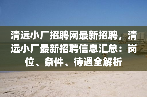 清遠小廠招聘網(wǎng)最新招聘，清遠小廠最新招聘信息匯總：崗位、條件、待遇全解析