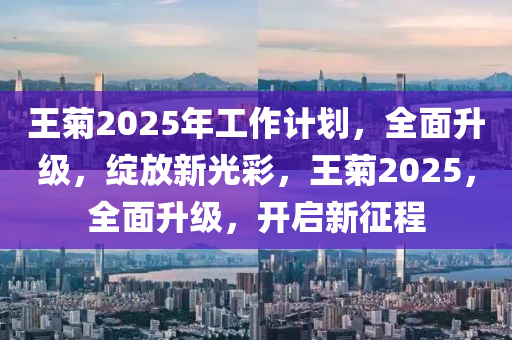 王菊2025年工作計劃，全面升級，綻放新光彩，王菊2025，全面升級，開啟新征程