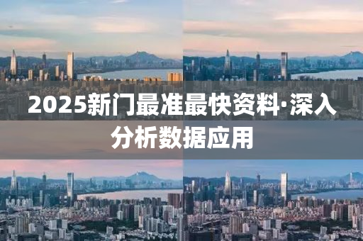 2025新門最準最快資料·深入分析數(shù)據(jù)應用