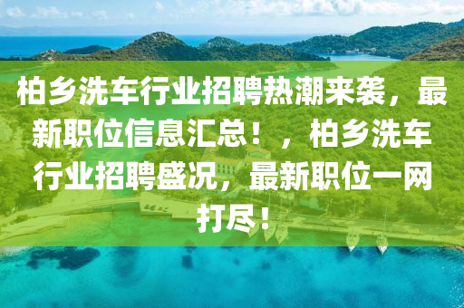 柏鄉(xiāng)洗車行業(yè)招聘熱潮來襲，最新職位信息匯總！，柏鄉(xiāng)洗車行業(yè)招聘盛況，最新職位一網(wǎng)打盡！