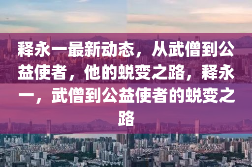 釋永一最新動(dòng)態(tài)，從武僧到公益使者，他的蛻變之路，釋永一，武僧到公益使者的蛻變之路