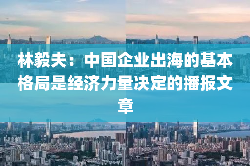 林毅夫：中國企業(yè)出海的基本格局是經(jīng)濟(jì)力量決定的播報(bào)文章