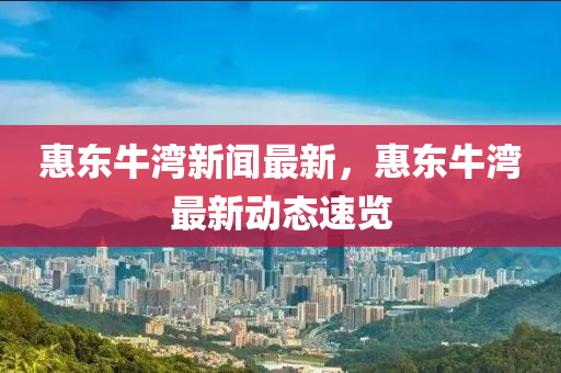 惠東牛灣新聞最新，惠東牛灣最新動(dòng)態(tài)速覽