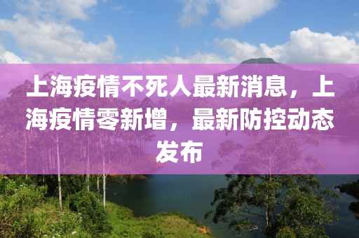 上海疫情不死人最新消息，上海疫情零新增，最新防控動態(tài)發(fā)布