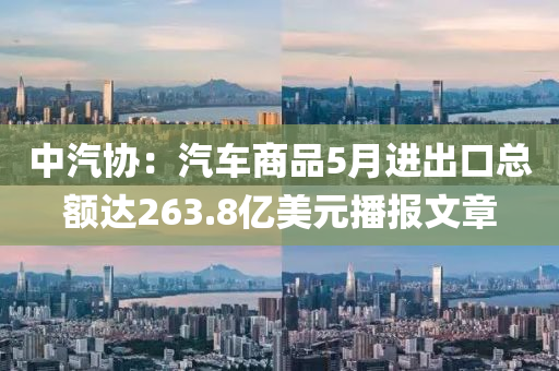 中汽協(xié)：汽車商品5月進出口總額達263.8億美元播報文章