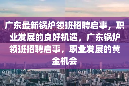 廣東最新鍋爐領(lǐng)班招聘啟事，職業(yè)發(fā)展的良好機(jī)遇，廣東鍋爐領(lǐng)班招聘啟事，職業(yè)發(fā)展的黃金機(jī)會