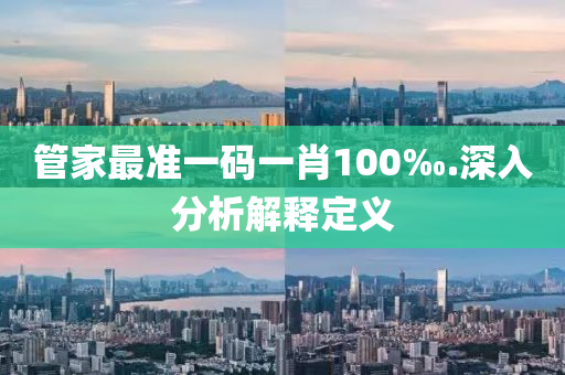 管家最準一碼一肖100‰.深入分析解釋定義