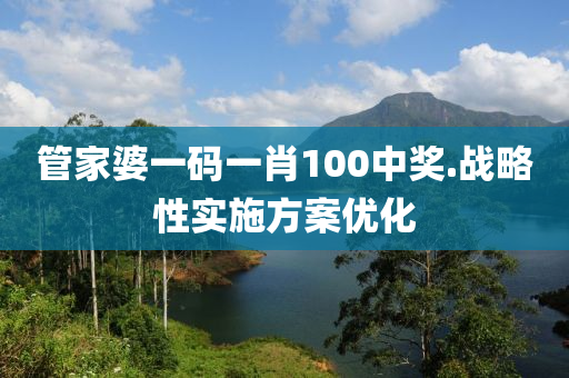 管家婆一碼一肖100中獎.戰(zhàn)略性實施方案優(yōu)化