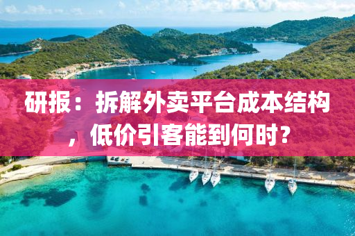 研報：拆解外賣平臺成本結(jié)構(gòu)，低價引客能到何時？