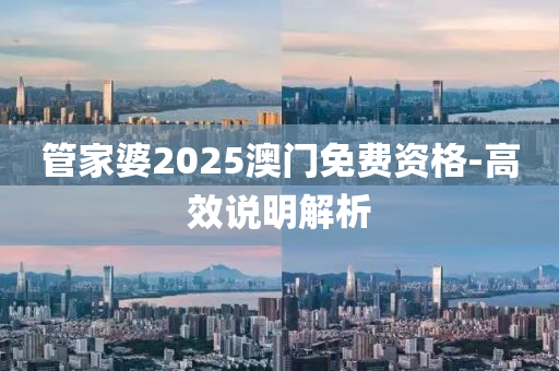 管家婆2025澳門(mén)免費(fèi)資格-高效說(shuō)明解析