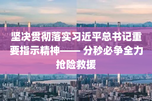 堅決貫徹落實習(xí)近平總書記重要指示精神—— 分秒必爭全力搶險救援