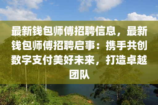 最新錢包師傅招聘信息，最新錢包師傅招聘啟事：攜手共創(chuàng)數(shù)字支付美好未來，打造卓越團隊