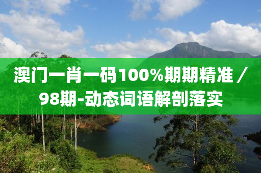 澳門一肖一碼100%期期精準(zhǔn)／98期-動(dòng)態(tài)詞語解剖落實(shí)