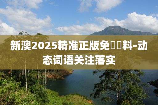 新澳2025精準正版免費資料-動態(tài)詞語關(guān)注落實