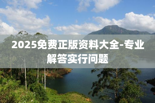 2025免費正版資料大全-專業(yè)解答實行問題