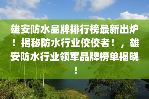 雄安防水品牌排行榜最新出爐！揭秘防水行業(yè)佼佼者！，雄安防水行業(yè)領(lǐng)軍品牌榜單揭曉！