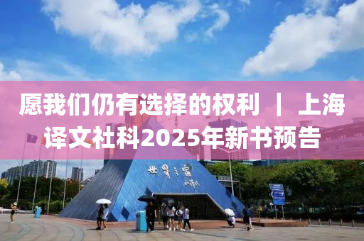 愿我們?nèi)杂羞x擇的權(quán)利 ｜ 上海譯文社科2025年新書預(yù)告