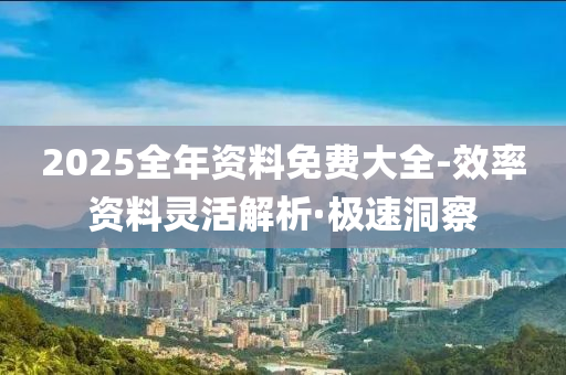 2025全年資料免費(fèi)大全-效率資料靈活解析·極速洞察