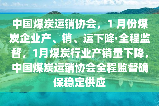 中國(guó)煤炭運(yùn)銷協(xié)會(huì)，1 月份煤炭企業(yè)產(chǎn)、銷、運(yùn)下降·全程監(jiān)督，1月煤炭行業(yè)產(chǎn)銷量下降，中國(guó)煤炭運(yùn)銷協(xié)會(huì)全程監(jiān)督確保穩(wěn)定供應(yīng)