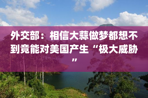 外交部：相信大蒜做夢都想不到竟能對美國產(chǎn)生“極大威脅”