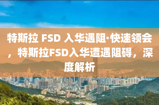 特斯拉 FSD 入華遇阻·快速領(lǐng)會(huì)，特斯拉FSD入華遭遇阻礙，深度解析