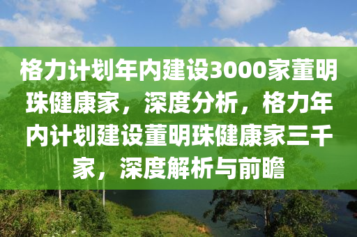 格力計劃年內(nèi)建設(shè)3000家董明珠健康家，深度分析，格力年內(nèi)計劃建設(shè)董明珠健康家三千家，深度解析與前瞻