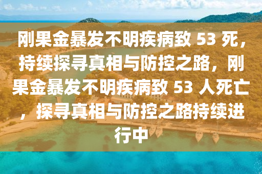 剛果金暴發(fā)不明疾病致 53 死，持續(xù)探尋真相與防控之路，剛果金暴發(fā)不明疾病致 53 人死亡，探尋真相與防控之路持續(xù)進行中