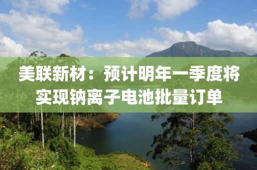 美聯(lián)新材：預計明年一季度將實現(xiàn)鈉離子電池批量訂單