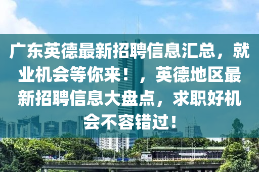 廣東英德最新招聘信息匯總，就業(yè)機會等你來！，英德地區(qū)最新招聘信息大盤點，求職好機會不容錯過！