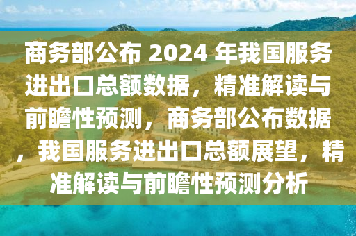 商務(wù)部公布 2024 年我國服務(wù)進(jìn)出口總額數(shù)據(jù)，精準(zhǔn)解讀與前瞻性預(yù)測，商務(wù)部公布數(shù)據(jù)，我國服務(wù)進(jìn)出口總額展望，精準(zhǔn)解讀與前瞻性預(yù)測分析