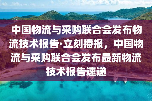 中國物流與采購聯(lián)合會(huì)發(fā)布物流技術(shù)報(bào)告·立刻播報(bào)，中國物流與采購聯(lián)合會(huì)發(fā)布最新物流技術(shù)報(bào)告速遞