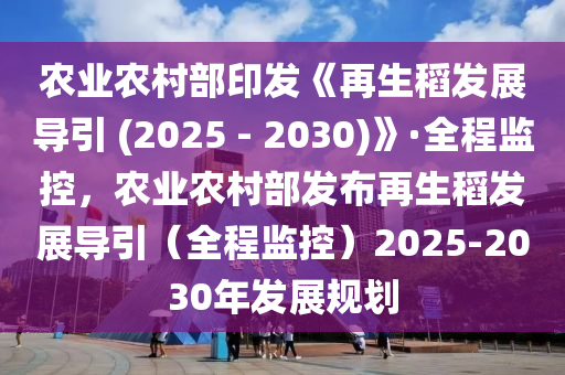 農業(yè)農村部印發(fā)《再生稻發(fā)展導引 (2025 - 2030)》·全程監(jiān)控，農業(yè)農村部發(fā)布再生稻發(fā)展導引（全程監(jiān)控）2025-2030年發(fā)展規(guī)劃