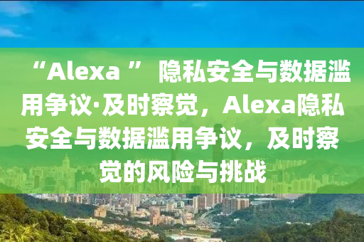 “Alexa ” 隱私安全與數(shù)據(jù)濫用爭議·及時察覺，Alexa隱私安全與數(shù)據(jù)濫用爭議，及時察覺的風險與挑戰(zhàn)