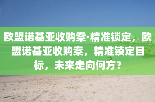 歐盟諾基亞收購案·精準鎖定，歐盟諾基亞收購案，精準鎖定目標，未來走向何方？