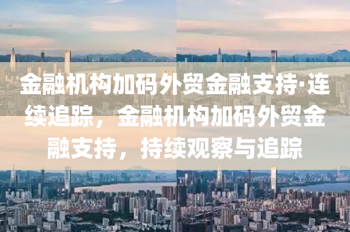 金融機構加碼外貿金融支持·連續(xù)追蹤，金融機構加碼外貿金融支持，持續(xù)觀察與追蹤