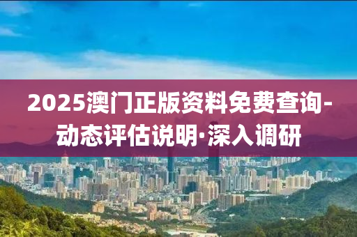 2025澳門正版資料免費查詢-動態(tài)評估說明·深入調研