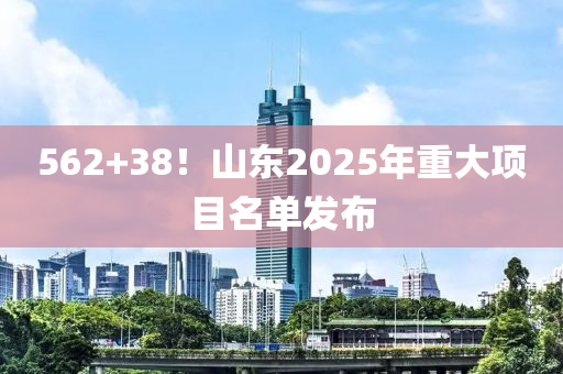 562+38！山東2025年重大項目名單發(fā)布